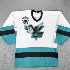 VINTAGE Knoxville Cherokees Jersey Men S/M White Bauer 1994 ECHL Champs Hockey